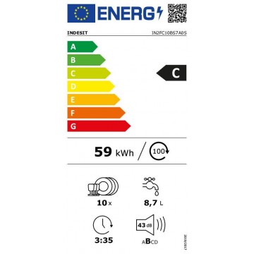 Indesit IN2FC10BS7A0S Ελεύθερο Πλυντήριο Πιάτων για 10 Σερβίτσια Π45xY85εκ. Inox Indesit IN2FC10BS7A0S Ελεύθερο Πλυντήριο Πιάτων για 10 Σερβίτσια Π45xY85εκ. Inox